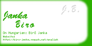 janka biro business card